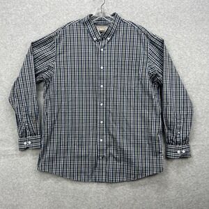 Duluth Trading Shirt Mens XL Tall Blue Check Wrinkle Fighter Long Sleeve Work